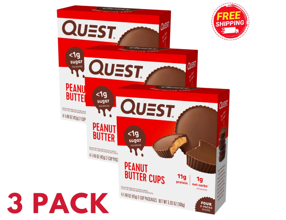 Quest Nutrition High Protein Low Carb, Gluten Free, Peanut Butter Cups, 12 Ct
