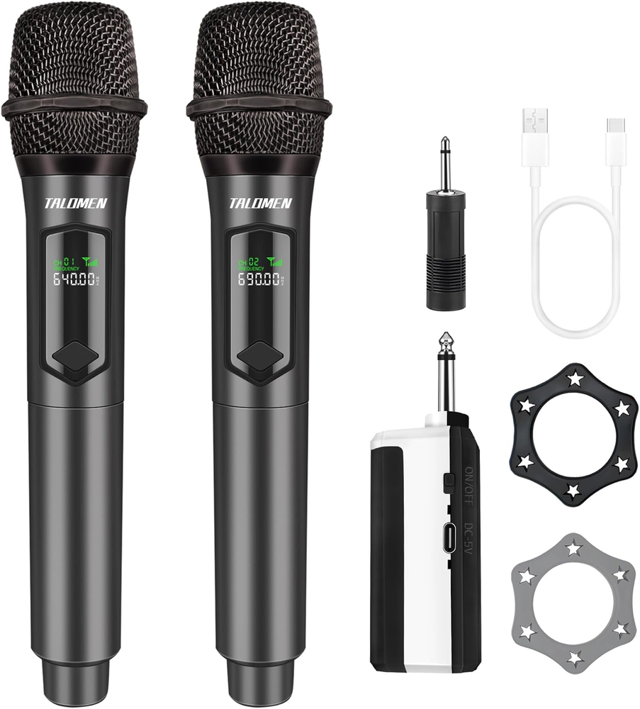 Professional Dual Handheld Wireless Dynamic Mic System for Performers