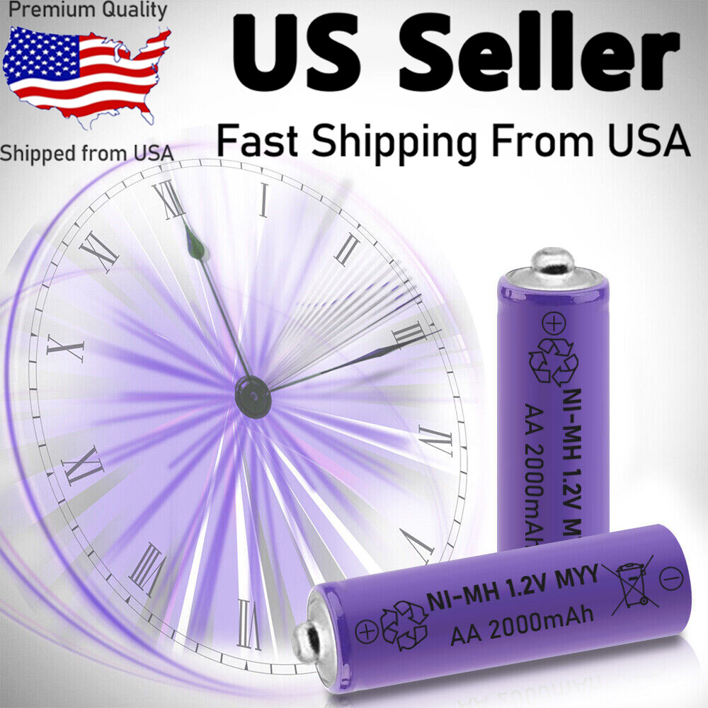 High-Capacity 2000mAh AA AAA Rechargeable Batteries with Smart Charger