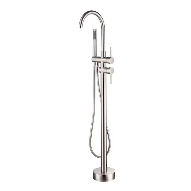 Topcraft Bathtub Faucet Brushed Nickel 2-handle Freestanding (Valve Included)