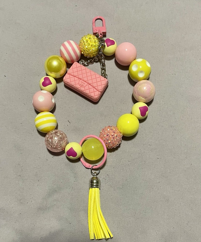 Handmade wristlet keychain sold individually