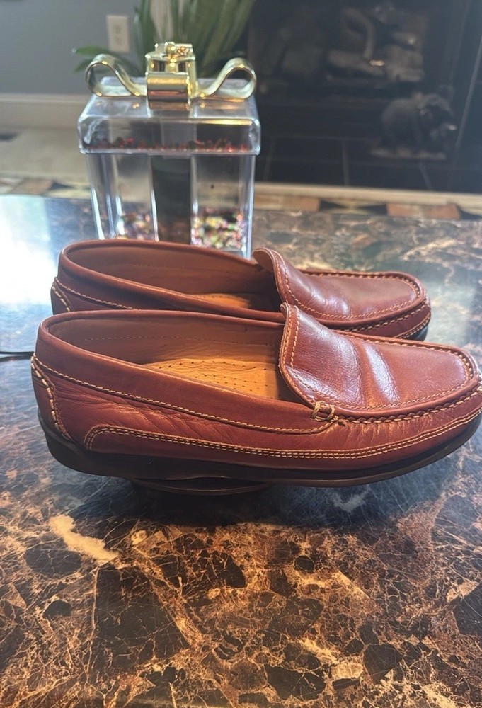 Dockers Men’s Catalina Rich Brown Leather Slip-On Loafers Size 8 (90-7302)