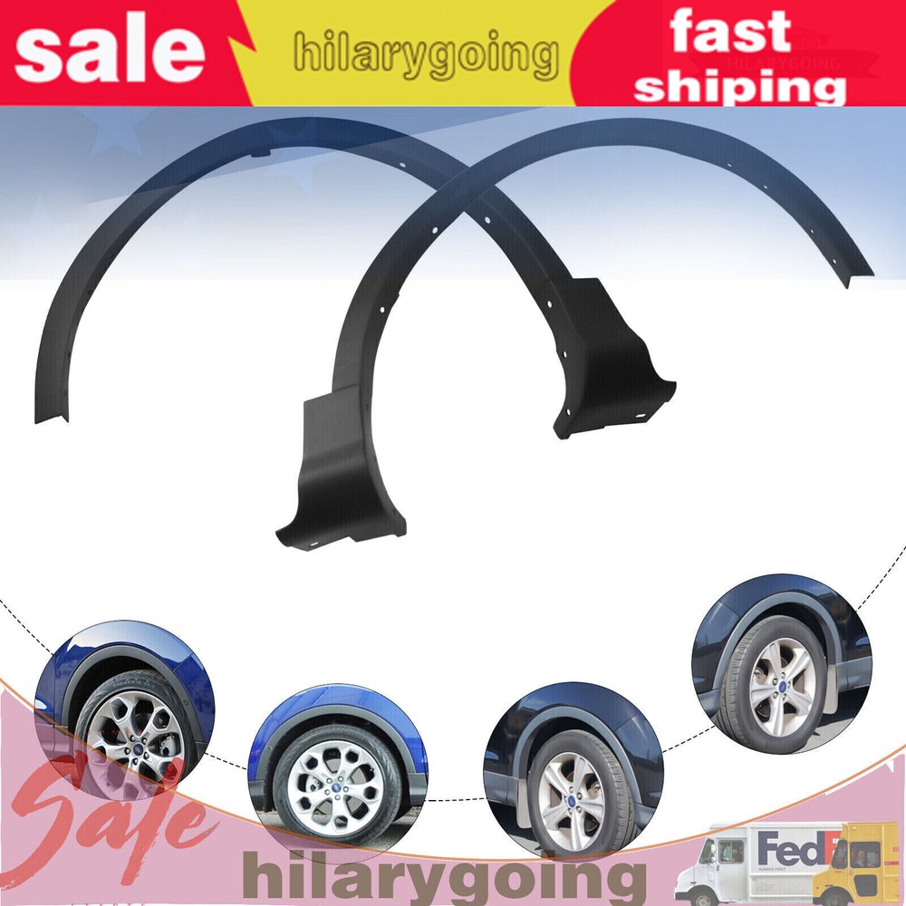 Pair Front Fender Flare Wheel Arch Molding Trim Fits For Ford Escape 2013-2016