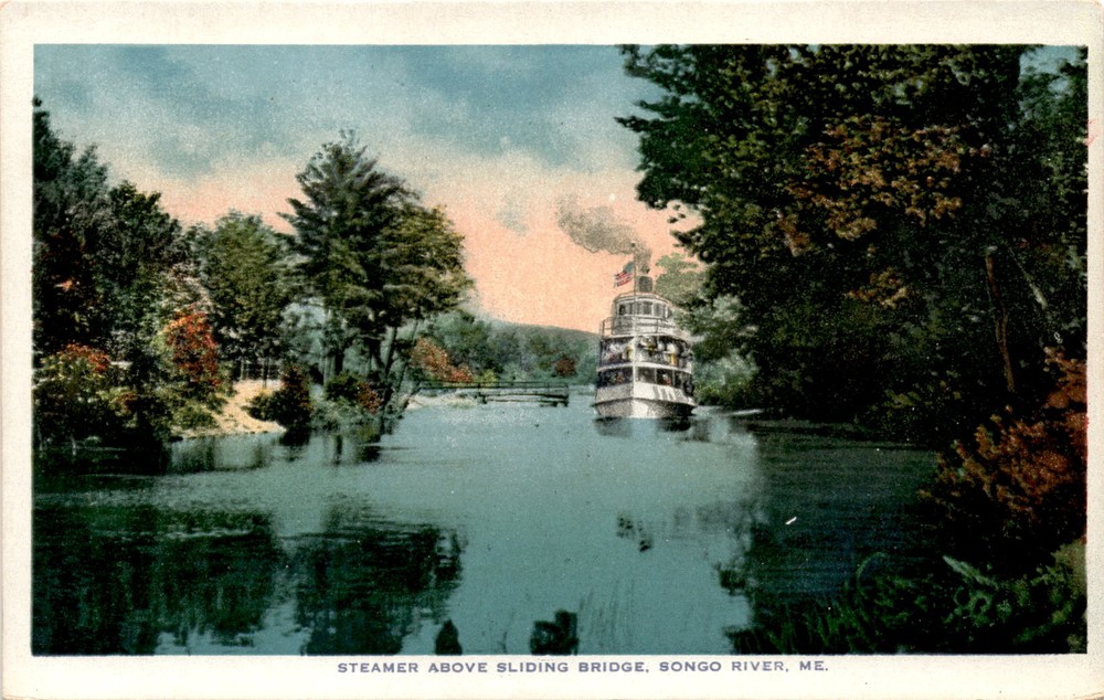 STEAMER, SLIDING BRIDGE, SONGO RIVER, Chisholm Bros Postcard