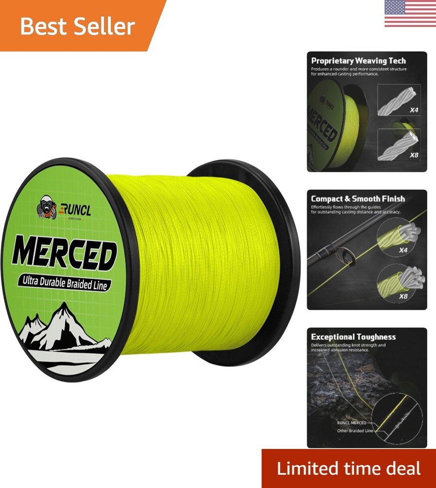 Braided Fishing Line Merced, 1000 500 300 Yards Braided Line 4 8 Strands, 6-2...