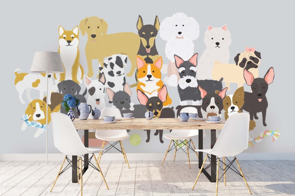 3D Animal Dog Illustration Wall Murals Wallpaper Murals Wall Sticker