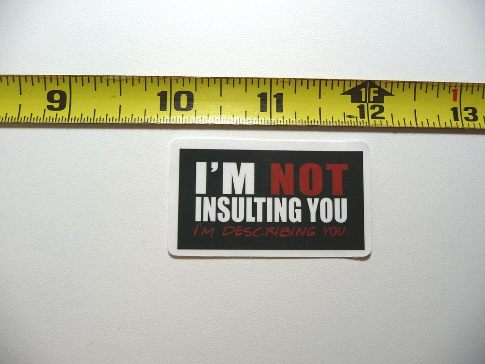 I'M NOT INSULTING YOU DESCRIBING YOU DECAL STICKER JOB OCCUPATION PROFESSION