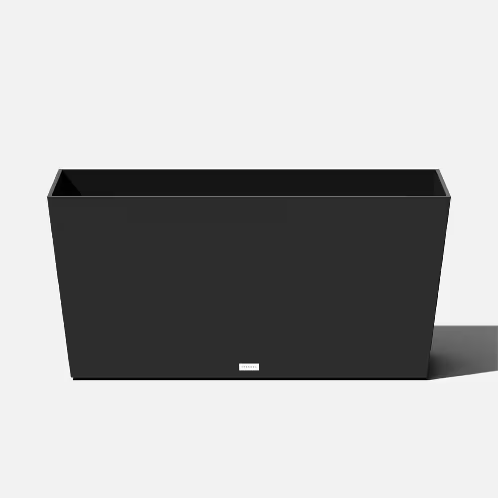 Midori Extra Large Black Plastic Rectangular Trough Planter with Drainage Holes