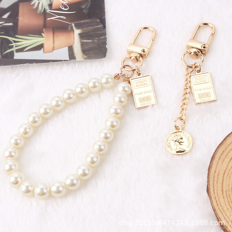 Metal Letter Card Pendant Key Ring Phone Case Chain Bag Pendant Decor Keychain U