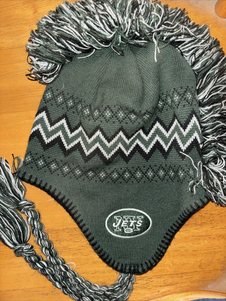 New York Jets NFL Knit Beanie with Faux Mohawk Trim