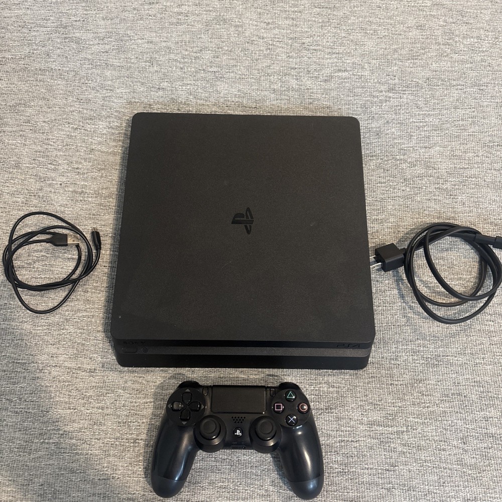 Sony PlayStation 4 Slim 1TB Black Console w/ DualShock 4, Model CUH-2215B,TESTED