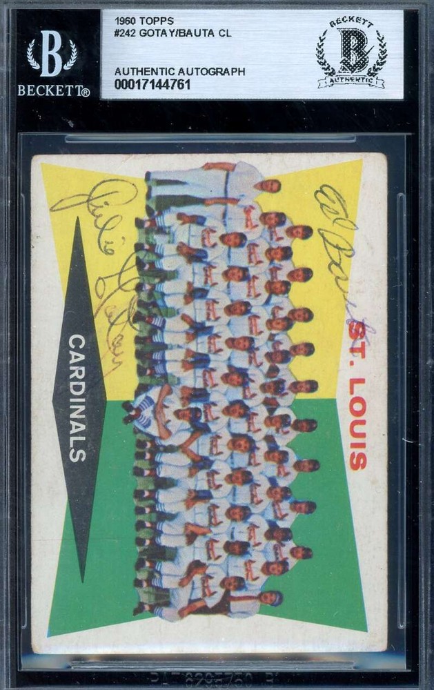 Ed Bauta Julio Gotay Beckett BAS Signed 1960 Topps Autograph