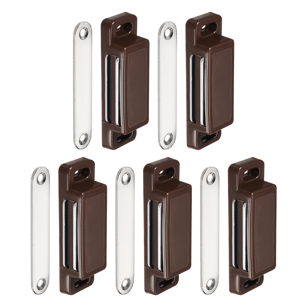 73x22mm Cabinet Magnets Latch - 5 Pack - ABS Plastic Door Catch - Brown