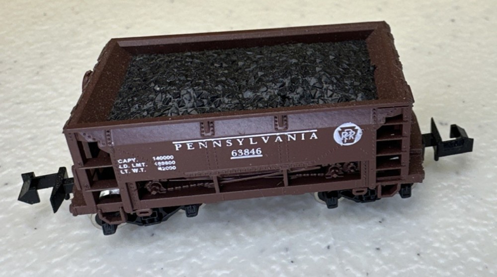 Atlas N Scale Brown Black 70 Ton Ore Car 63846  Pennsylvania Railroad 3222