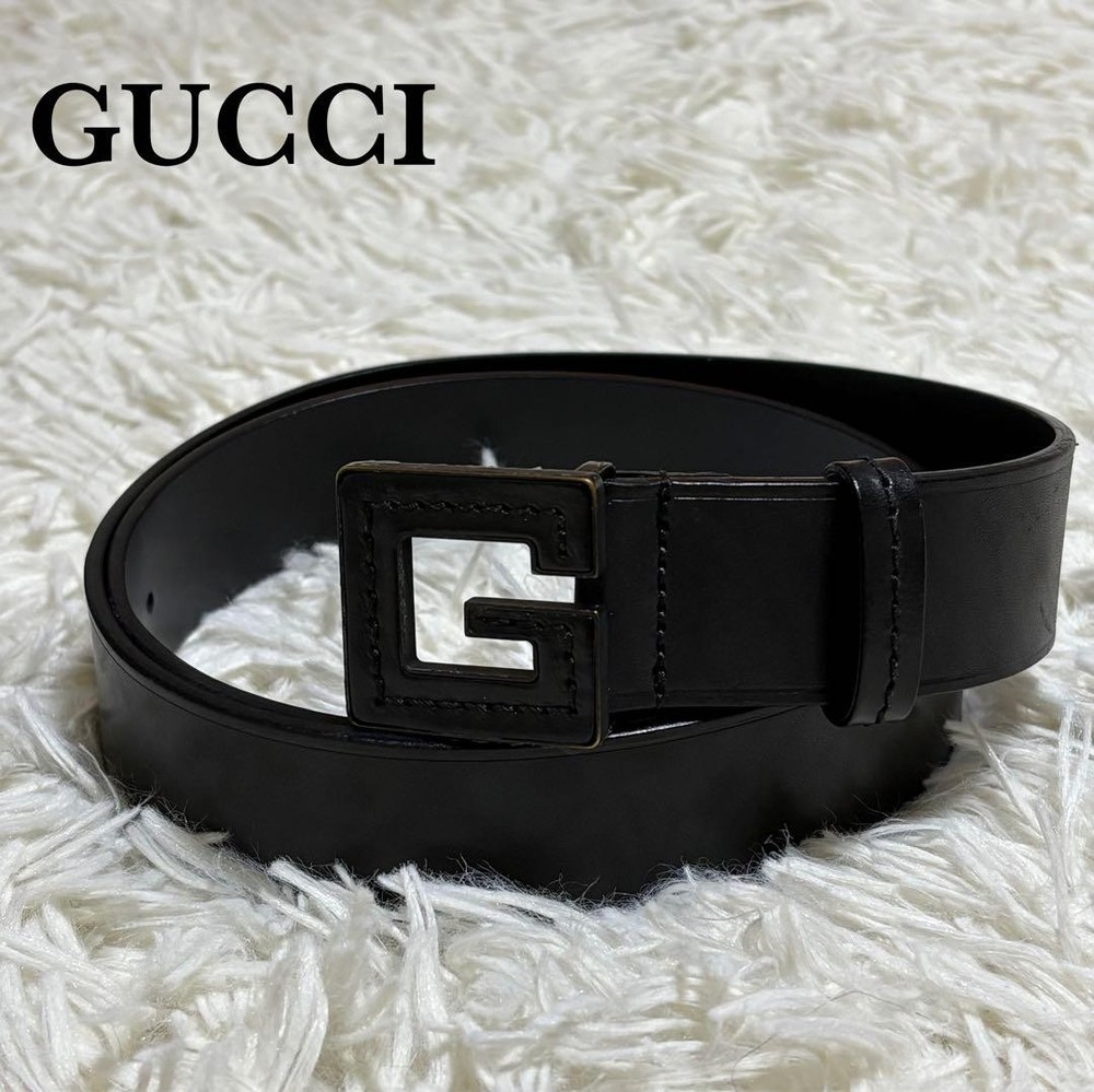 GUCCI G Logo belt in black leather with silver hardware unisex made in Italy