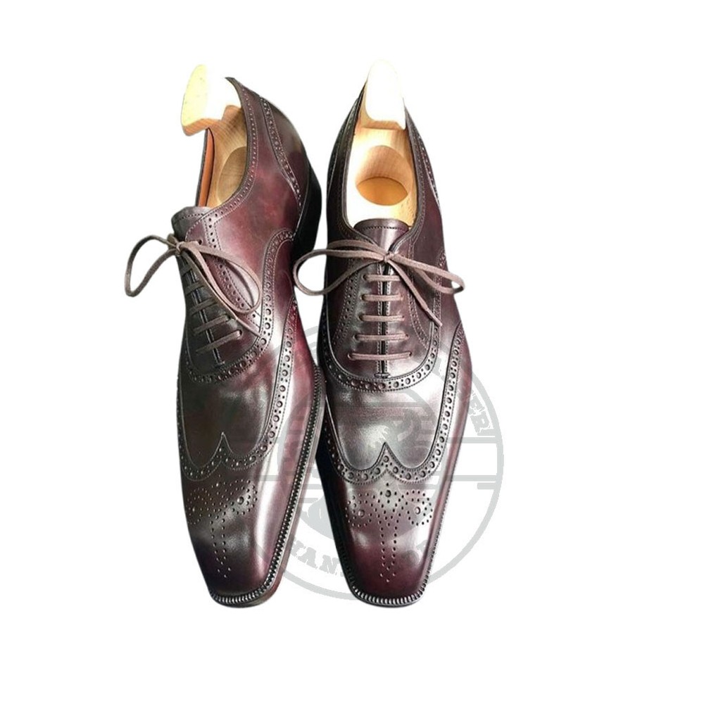 Best Handmade Men's Oxblood Brogue Oxfords Leather Dress Formal leather Shoes