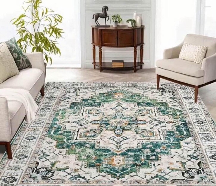 4x6 Machine Washable Faux Cashmere Bohemian Moroccan Rug