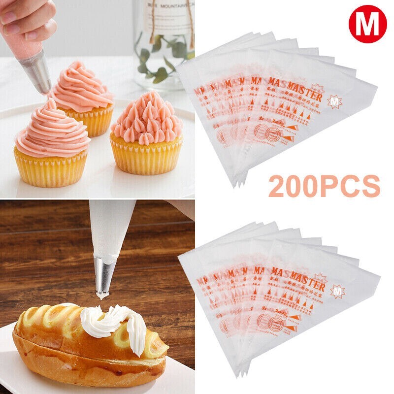 200-Pack Disposable Pastry Piping Bag–Icing & Decorating Bags for Cake & Cupcake