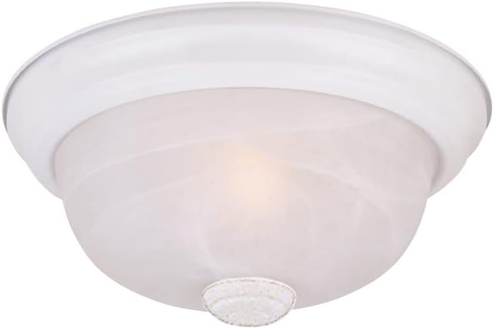 11 in 2-Light Flush Mount Ceiling Light, White, 1257S-WH-AL