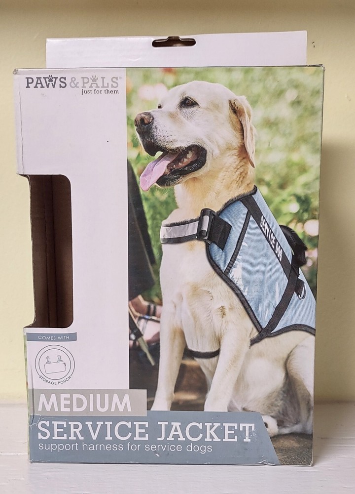 Service Dog Reflective Dog Vest Harness Size Medium With Storage Pouch