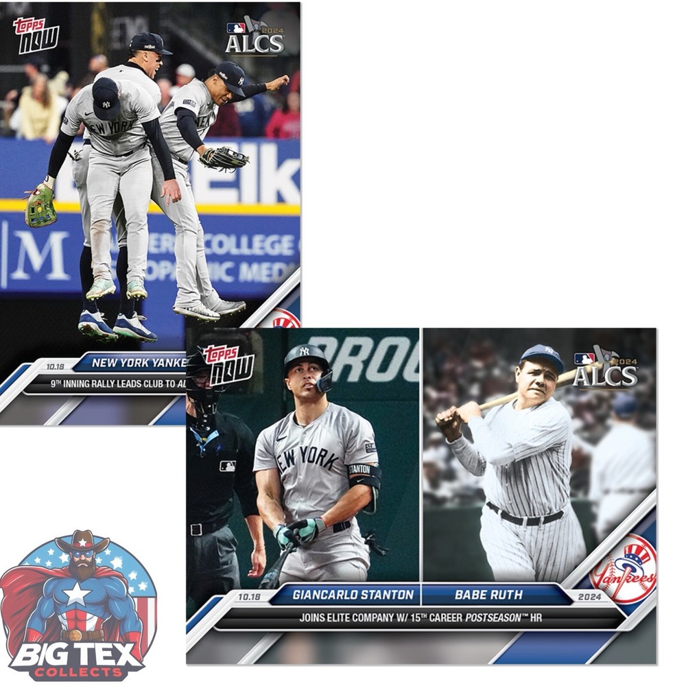 PRESALE 2024 Topps Now 2 Card Set Stanton/Ruth New York Yankees #853 854-image