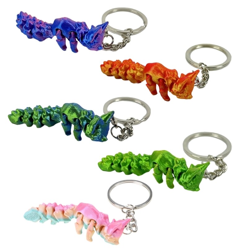 Articulated Figurine Keychain 3D Printed Multi Joint Movable Home Decoration
