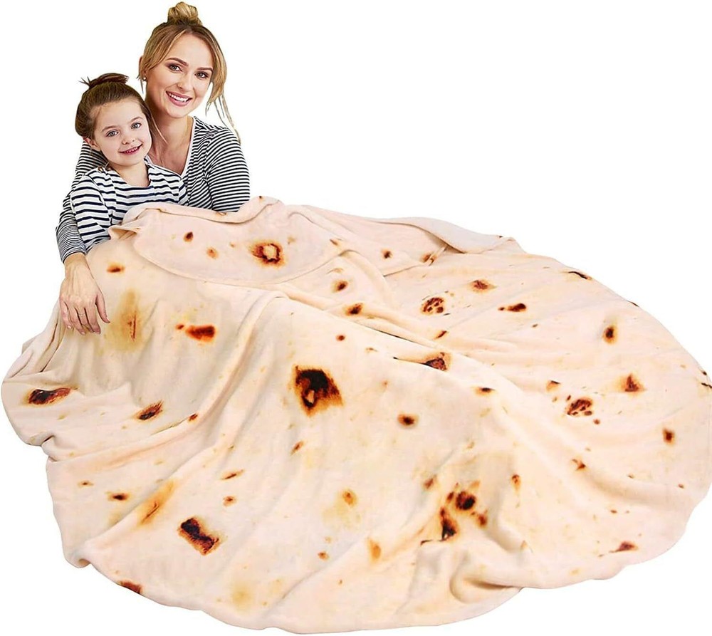 63 Inch Giant Tortilla Blanket Double Sided, Tortilla Blanket Adult Size Funny