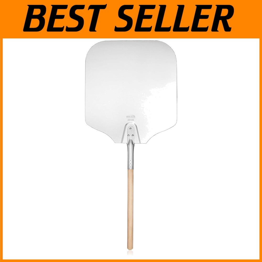 Triple-Riveted Aluminum Pizza Peel with Basswood Handle for Safe Oven Baking