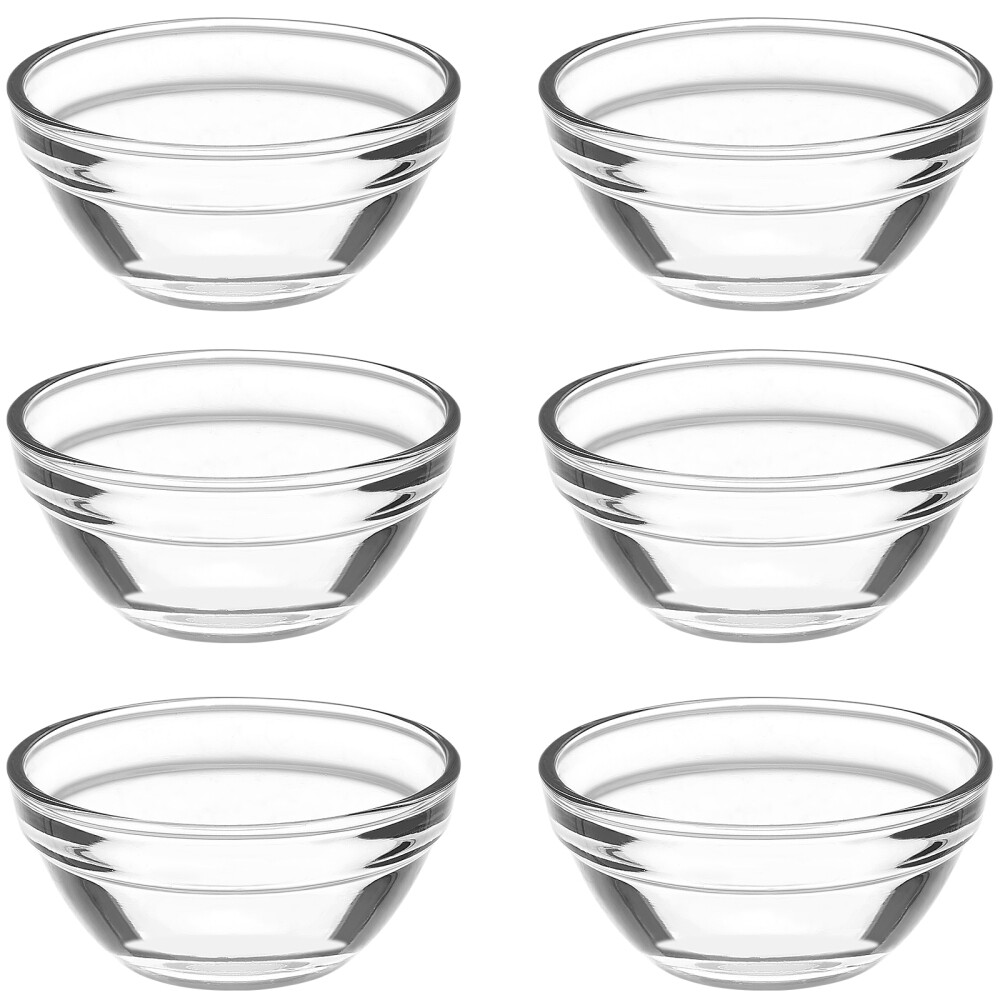 6 Pcs Custard Glass Bozai Bowls for Cake Prep & Baby Desserts