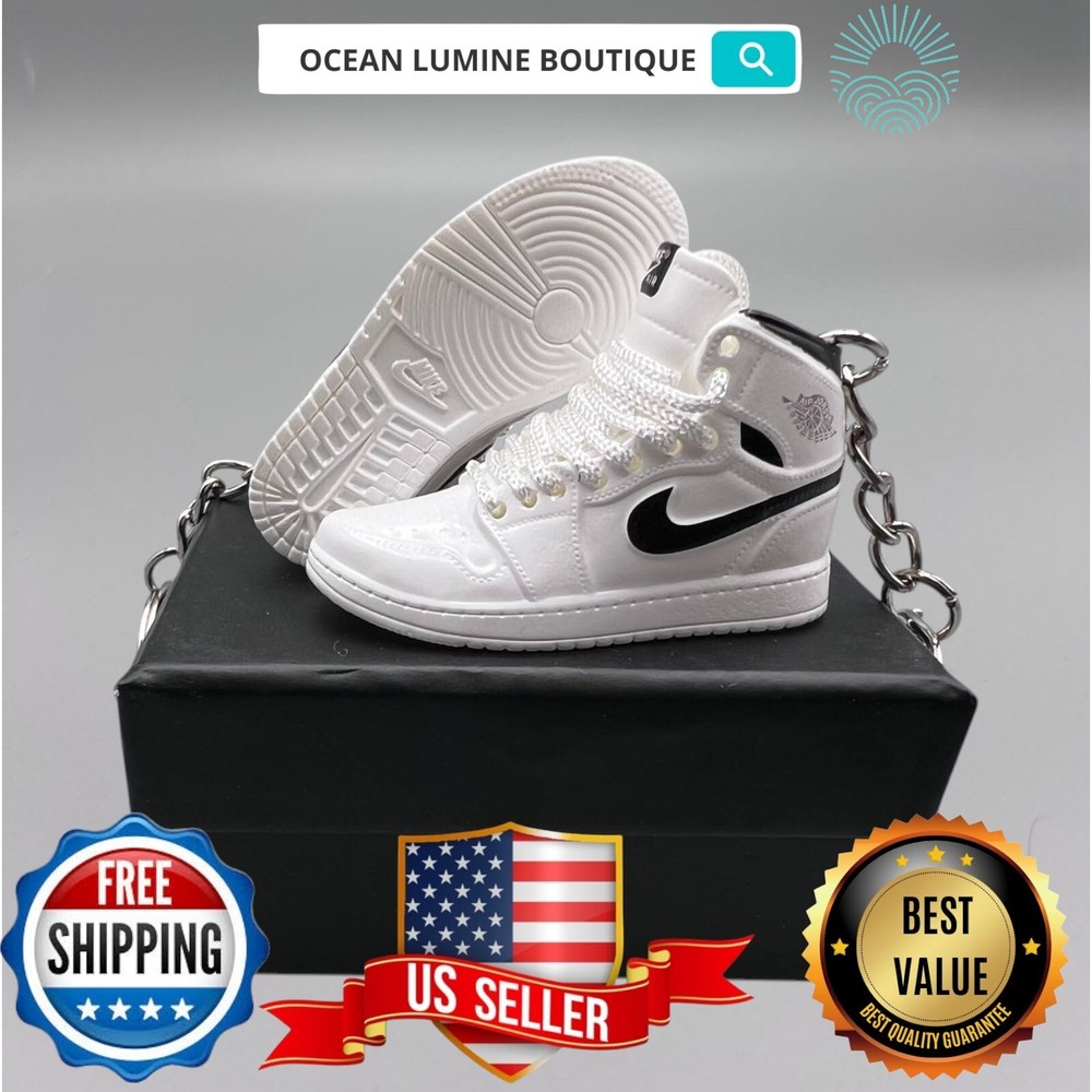 Air Jordan 3D Mini Sneaker Keychain, Basketball Sneaker Collectible, Box Options