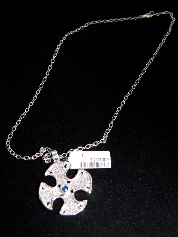 Pendant of 925 Sterling silver in Cross and necklace Chain for women and b Italy