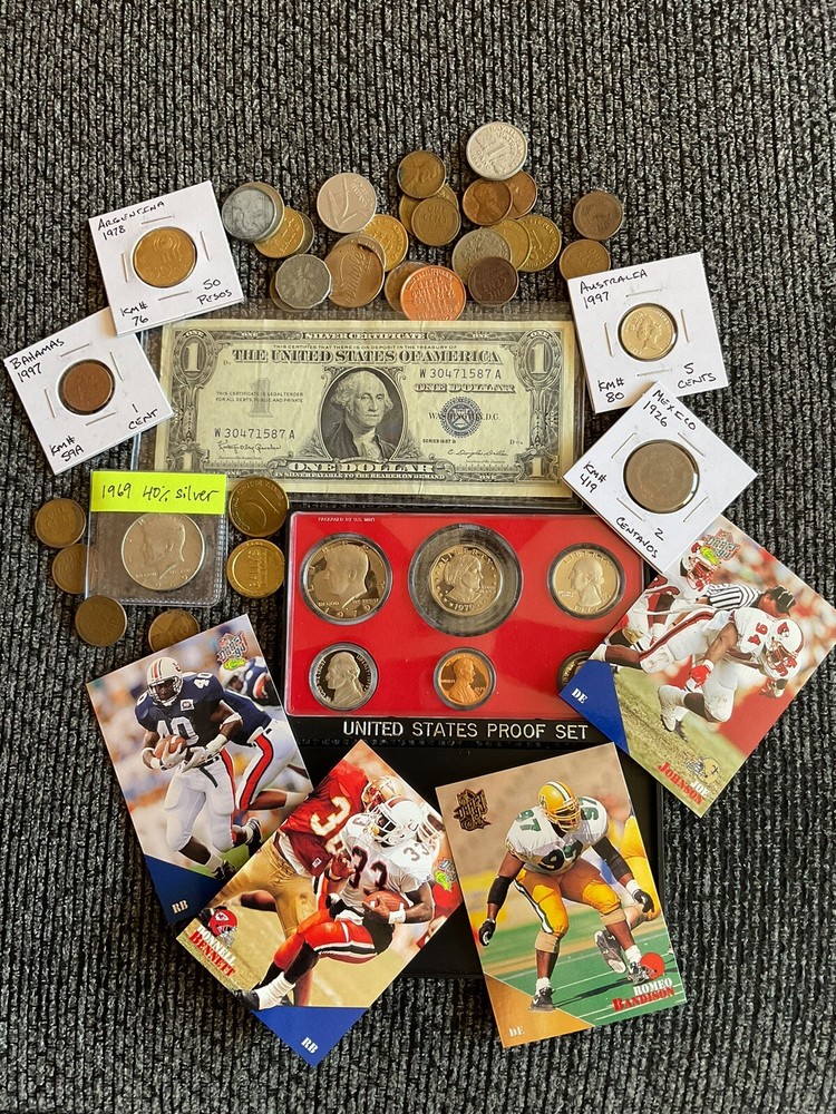 Collectible Junk Drawer Coin Lot 1979S Proof W/SBA/1957B Silver Cert./JFK Silver