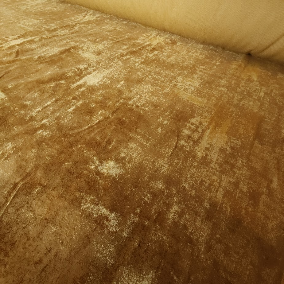 Golden Yellow Velvet Abstract Upholstery Fabric by the Yard 59 Inch Wide