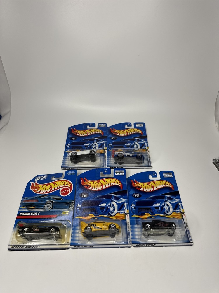 5 Vintage Hot Wheels Die-Cast Race Cars 1998-2000 Mattel Collectible Lot