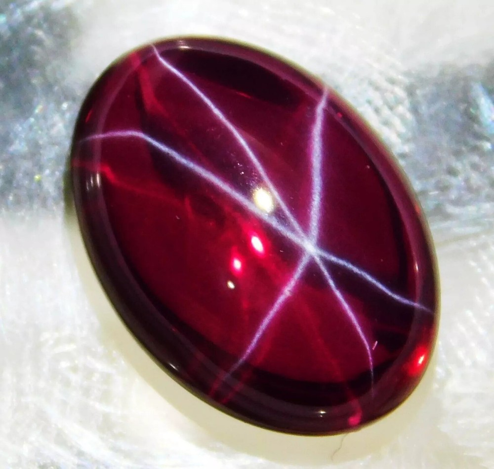 8 Carat Natural Red Star Ruby Cabochon Loose Gemstone 6 Rays Certified