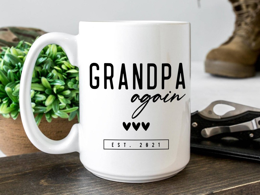 Grandpa Again Coffee Mug Pregnancy Announcement Coffee Mug Custom Gift To