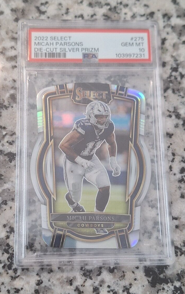 Micah Parsons 2022 Select Die-Cut Prizm Silver PSA 10 Gem Mint Dallas Cowboys Card (POP 2) - Rare Collectible