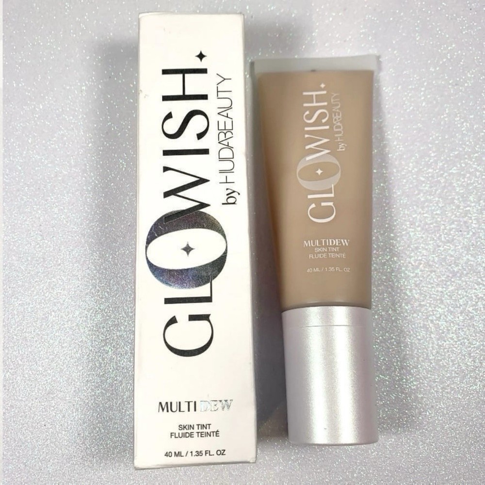 HUDA BEAUTY GloWish Multidew Skin Tint Foundation 02 Fair Light Full Size BNIB