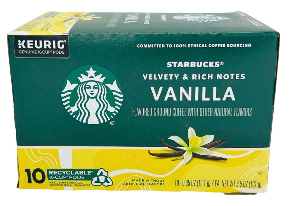 Starbucks Vanilla Flavored Coffee K Cups Keurig 10 ct  3.5 oz K Cup