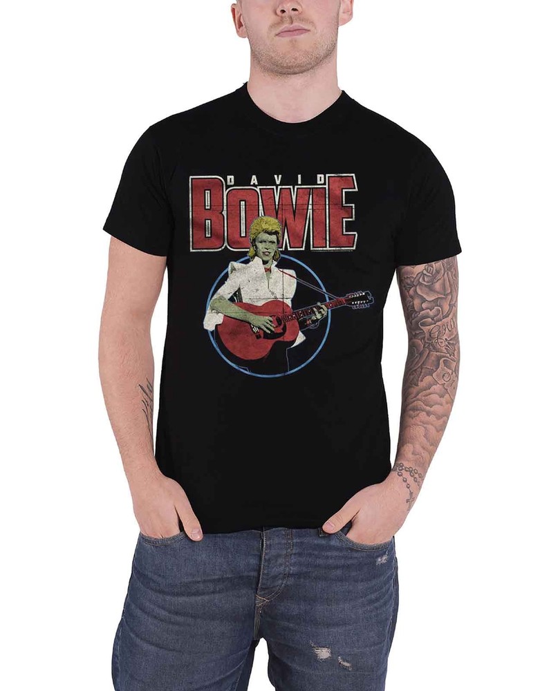 David Bowie Acoustic Bootleg Logo Official Mens Black T-Shirt