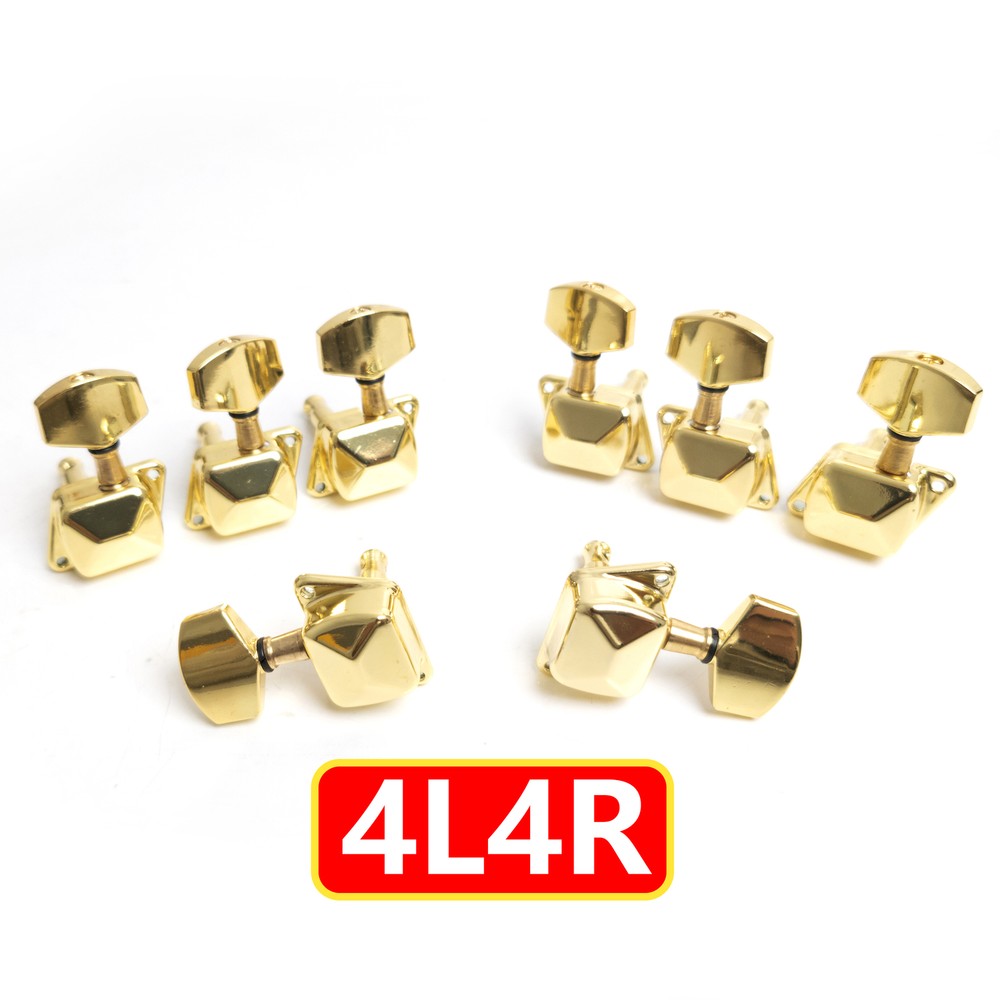Guitar Tuning 4L4R Semiclosed Pegs Tuner Machine Heads Gold for Acoustic Guitar