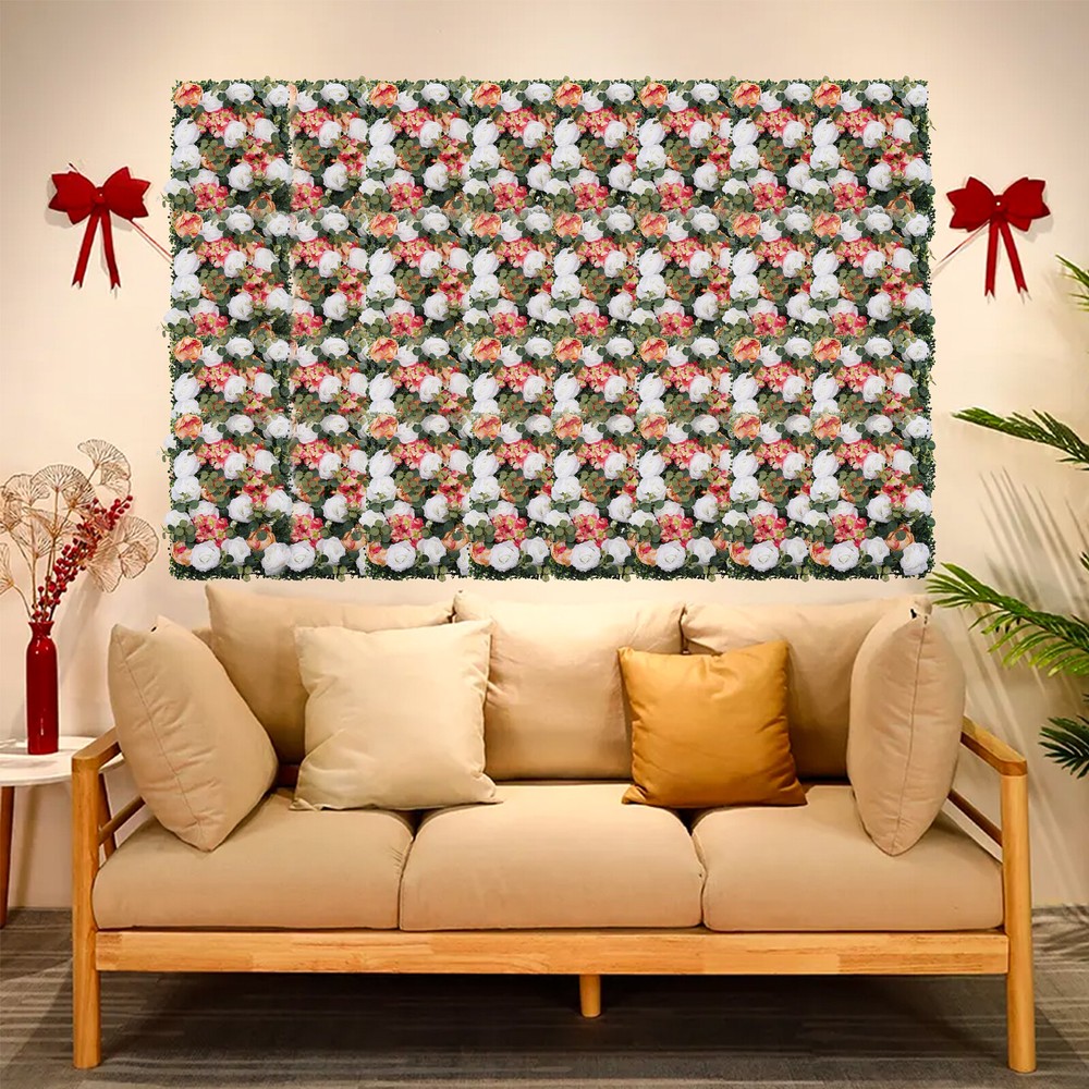 6 Pcs Artificial?Flower?Wall?Panels Wedding Floral Prop Wall Panel 60cm*40cm NEW
