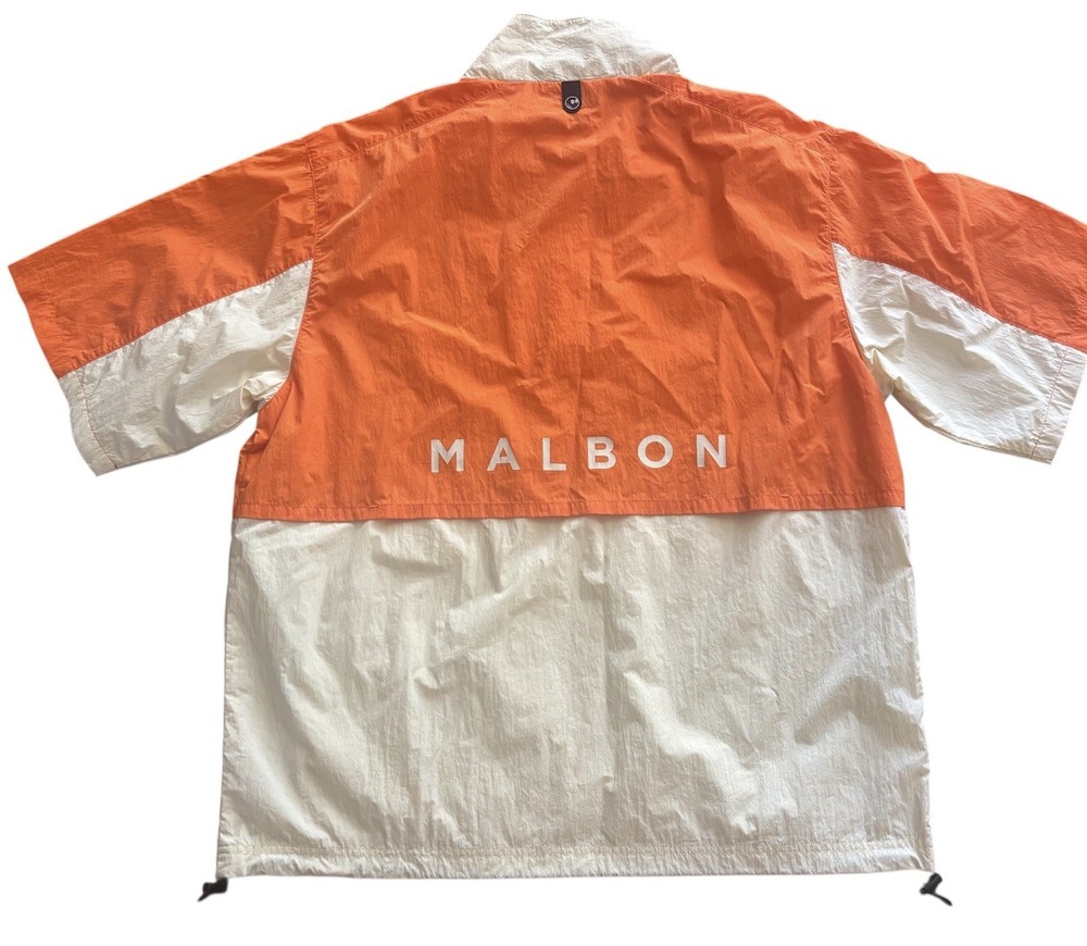 New Malbon Golf  Evergreen Logo Golf  Windshirt Mens size L Flame / Cream