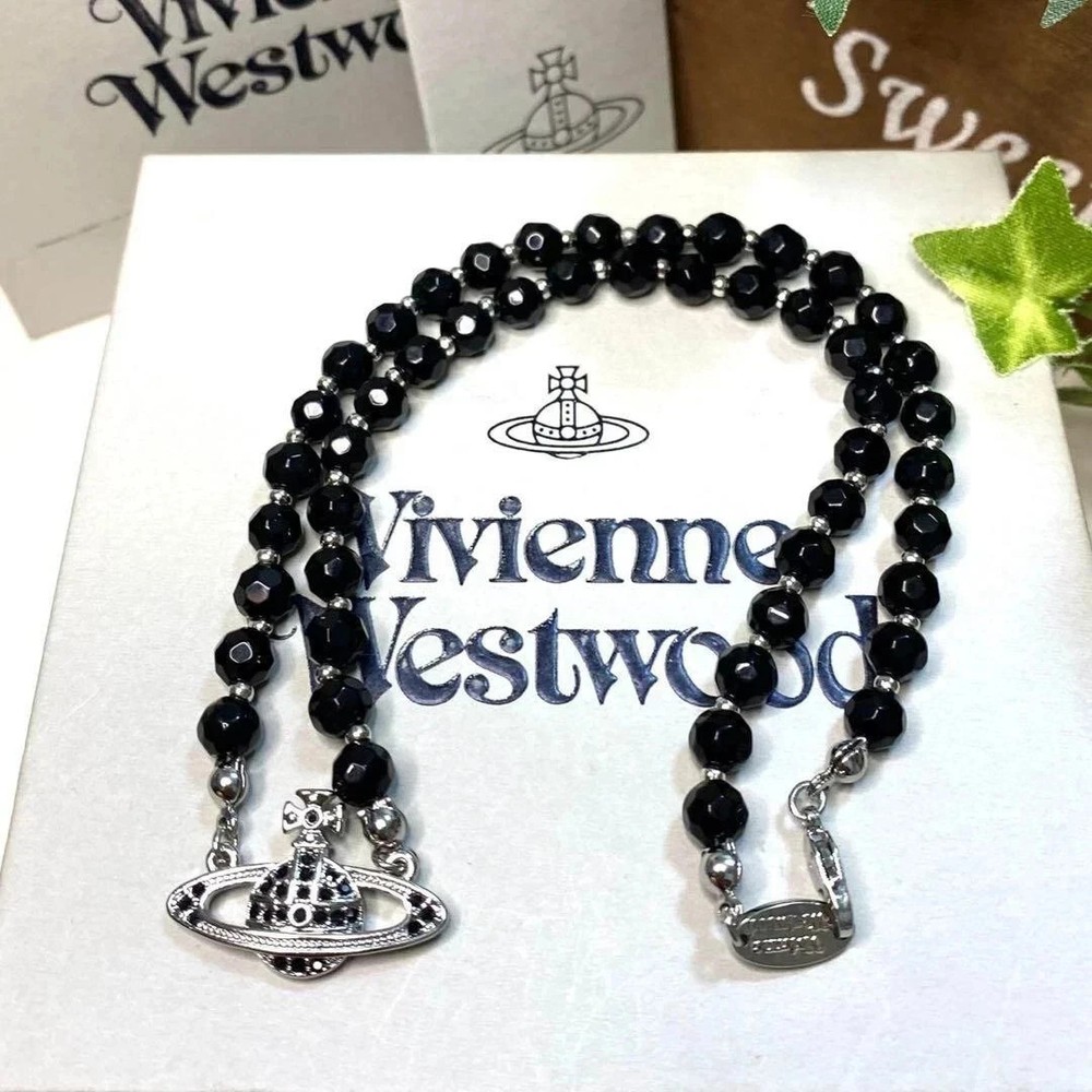 Vivienne Westwood Orb Necklace Choker Black Row Pearl Orb N2