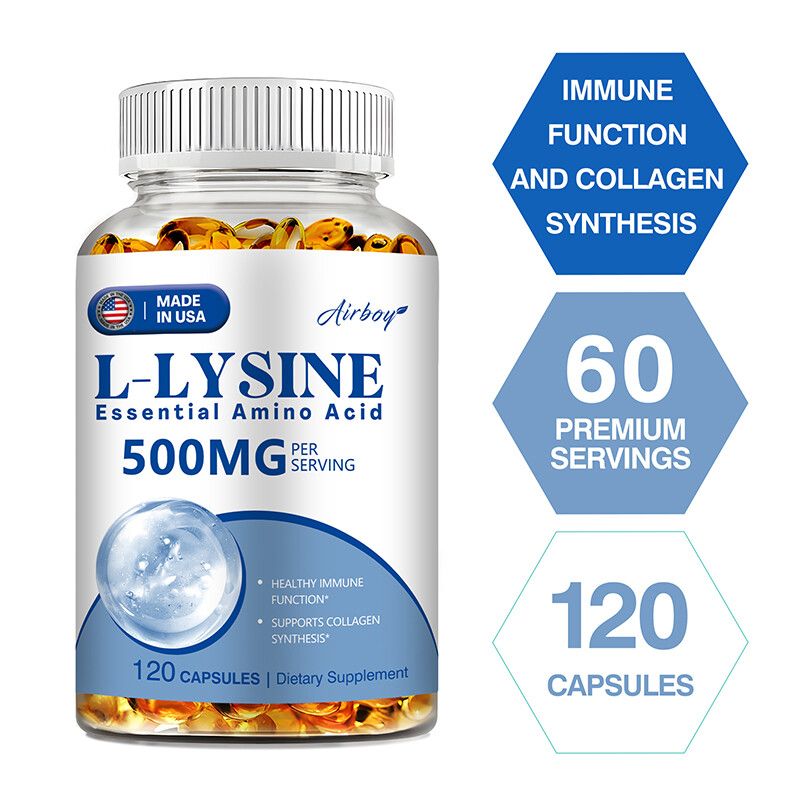 L-Lysine Capsules - Cold Sore & Herpes Relief, Immune Support,  Heart Health