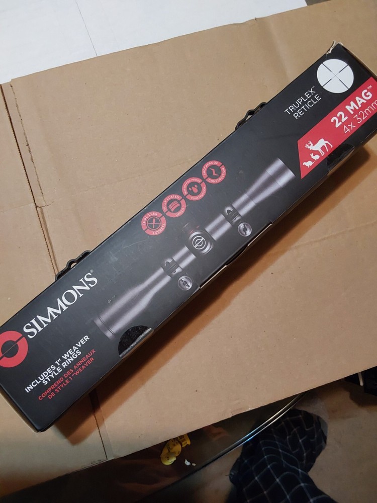 SIMMONS 22 MAG RIFLE SCOPE 4X32 NEW IN BOX TRUPLEX RETICLE MODEL # 511022