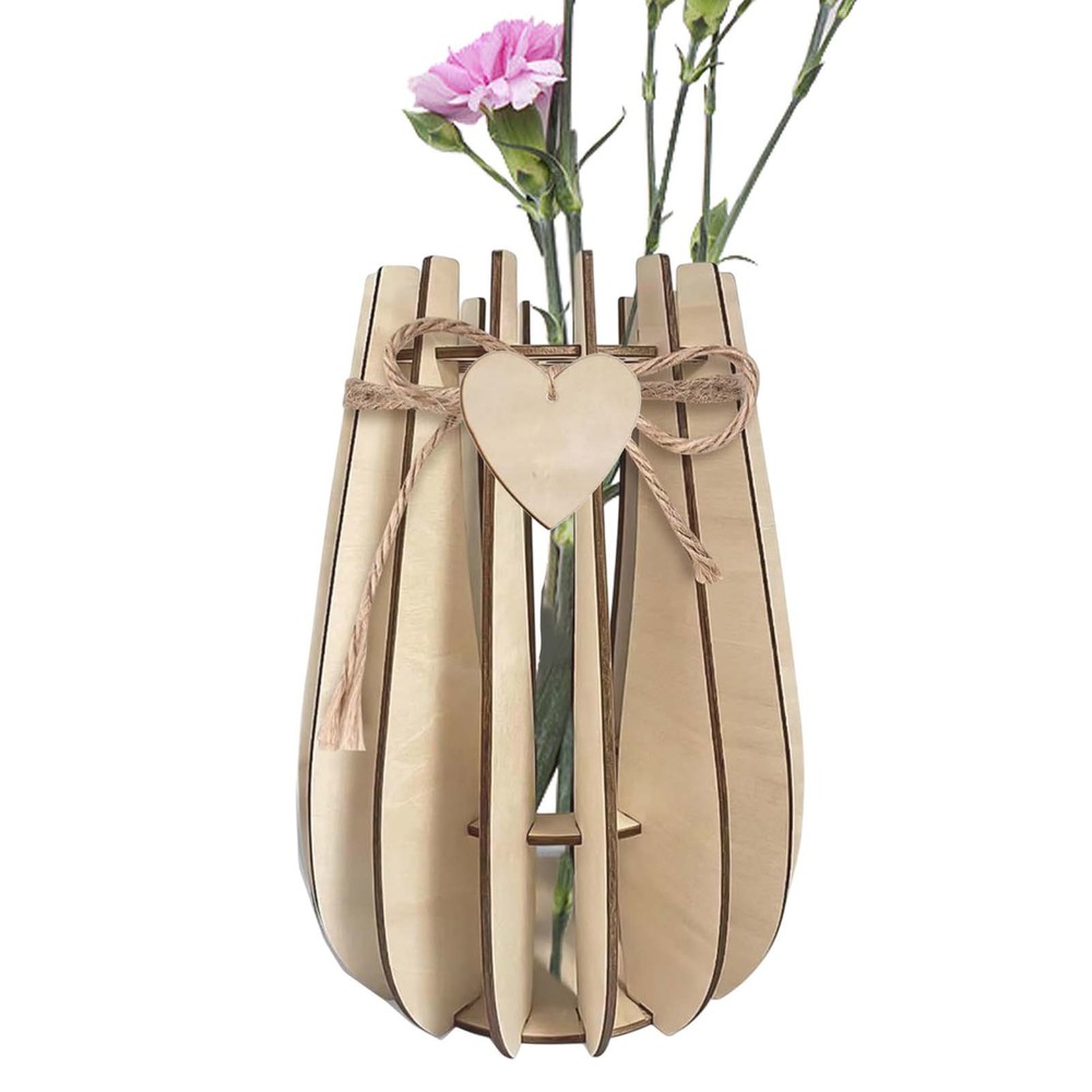 8.6 in Wooden Puzzle Flower Vase Home Decoration for Flower Bouquet Building Set