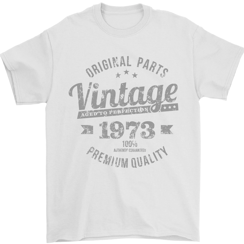 Vintage Year 51st Birthday 1973 Mens T-Shirt 100% Cotton