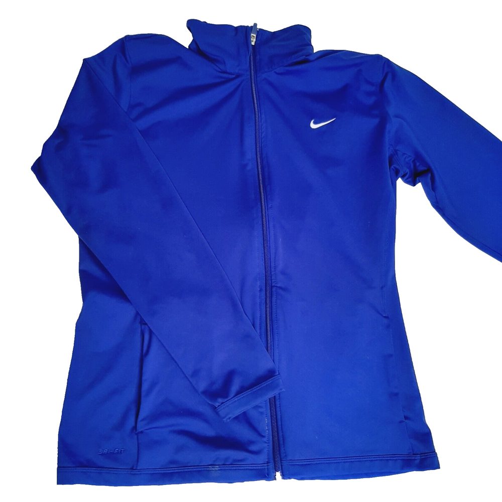 Nike Dri-Fit Womens Athletic Shorts Size Large Royal Blue Pockets Full Zip