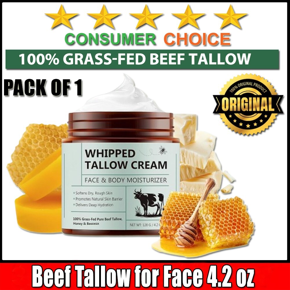 Grass Fed Whipped Beef Tallow with Honey 4oz Skin Balm